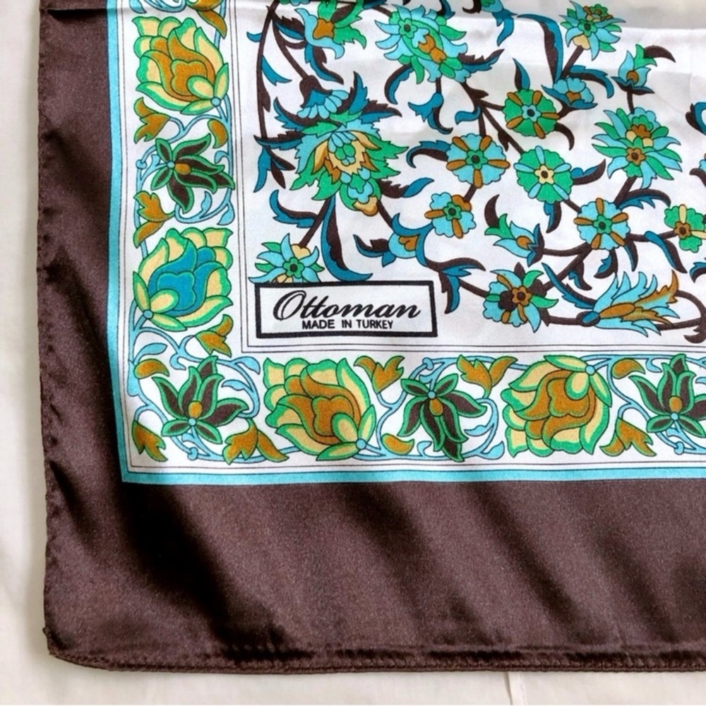 Vintage Ottoman Made in Turkey Long Floral Scarf